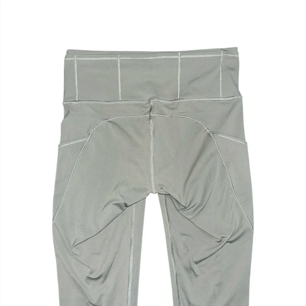 Lululemon Fast & Free Crop II 19” Nulux Grey Sage High Rise Running Leggings 6